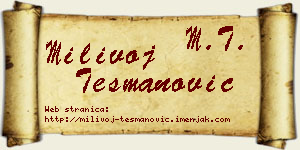 Milivoj Tešmanović vizit kartica